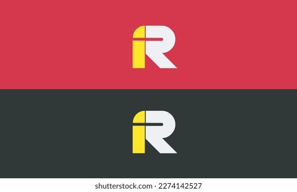 Alphabet letters Initials Monogram logo IR, RI, I and R