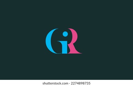 Alphabet letters Initials Monogram logo GR, RG, G and R