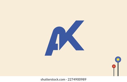 Alphabet letters Initials Monogram logo AK, KA, A and K