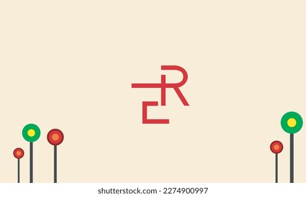 Alphabet letters Initials Monogram logo ER, RE, E and R