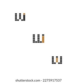 Letras alfabéticas Iniciales Logotipo Monograma IW, WI, W e I