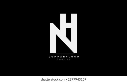 Letras alfabéticas Iniciales Logo Monograma NH,NH INITIAL,NH letra