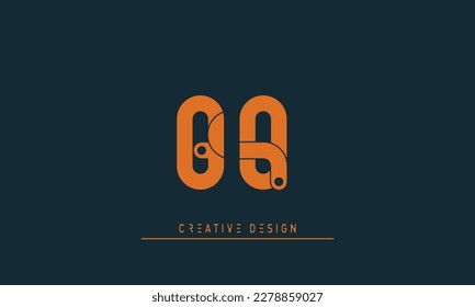 Letras alfabéticas Iniciales Logo del Monograma GO , OG