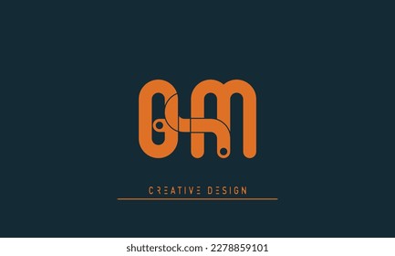 Alphabet letters Initials Monogram logo GM , MG
