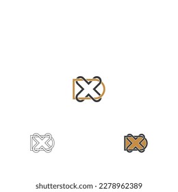 Alphabet letters Initials Monogram logo DX, XD, D and X