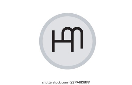 Alphabet letters Initials Monogram logo HM, MH, H and M