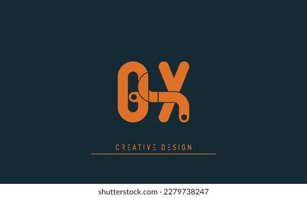 Alphabet Buchstaben Initial Monogram Logo GX, XG