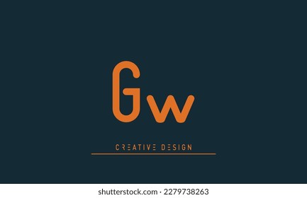 Alphabet letters Initial Monogram Logo GW , WG