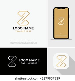 Alphabet letters initials monogram logo Z. alphabet letters Z minimalist logo design