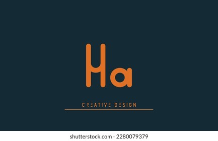 Alphabet letters Initial Monogram logo HA, AH