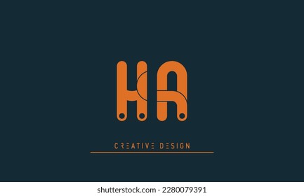 Alphabet letters Initial Monogram logo HA, AH