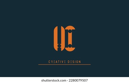 Alphabet letters Initials Monogram logo HI , IH