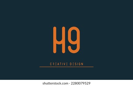 Letras alfabéticas Iniciales Monograma HG , GH