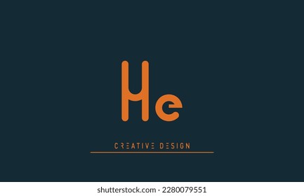 Alphabet letters Initials Monogram logo HE , EH