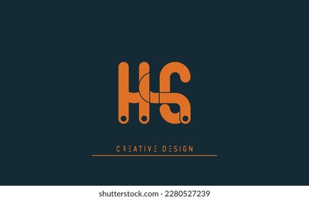 Alphabet letters Initial Monogram Logo HS, SH