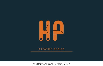 Alphabet letters Initials Monogram logo HP , PH