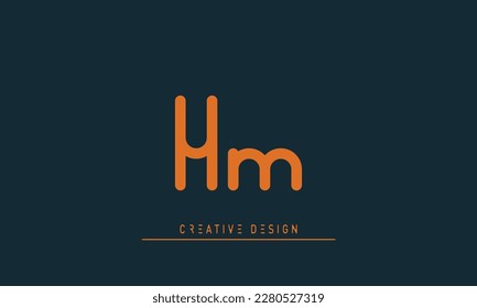 Alphabet Buchstaben Initial Monogram Logo HM, MH