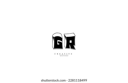 Alphabet letters Initials Monogram logo GR RG G R