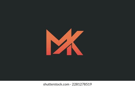 Alphabet letters Initials Monogram logo MK, KM, M and K