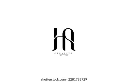 Alphabet letters Initials Monogram logo HA AH H A