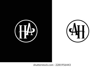 Alphabet letters Initial Monogram Logo HA, AH, H und A