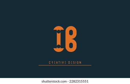 Letras alfabéticas Iniciales Monograma IB , BI