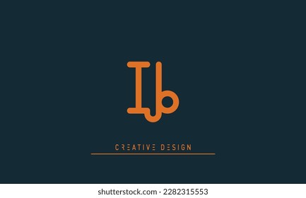 Alphabet letters Initial Monogram Logo IB, BI