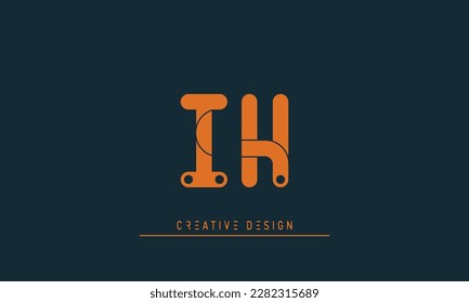 Alphabet letters Initials Monogram logo IH , HI