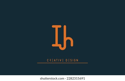 Alphabet letters Initials Monogram logo IH , HI