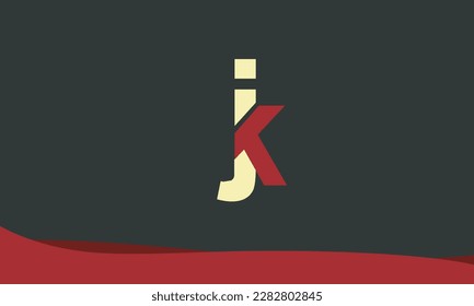 Alphabet letters Initials Monogram logo JK, KJ, J and K