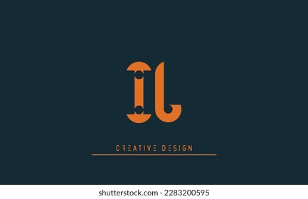 Alphabet letters Initial Monogram Logo IL, LI