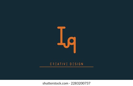 Letras alfabéticas Iniciales Monograma IQ , QI