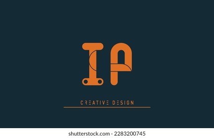 Alphabet letters Initials Monogram logo IP , PI