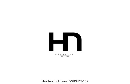 Alphabet letters Initials Monogram logo HN NH H N