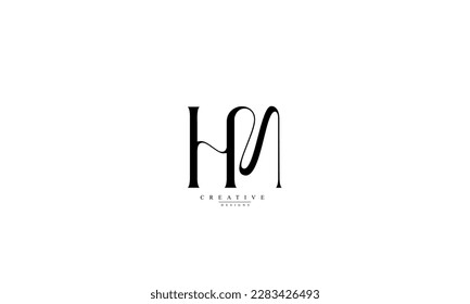 Alphabet letters Initials Monogram logo HM MH H M