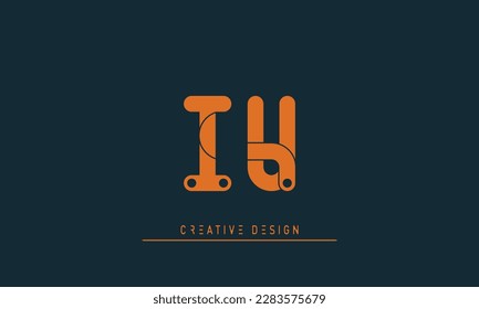 Alphabet letters Initials Monogram logo IU , UI