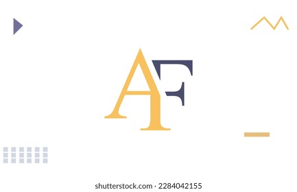 Letras alfabéticas Iniciales Logotipo de monograma AF, FA, A y F
