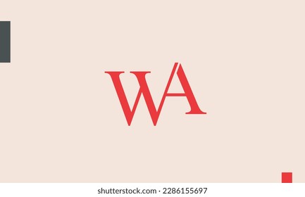 Alphabet letters Initial Monogram Logo WA, AW, W und A