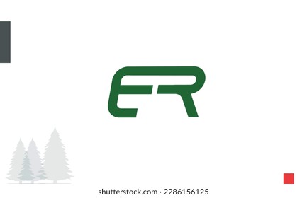 Letras alfabéticas Iniciales Logotipo de monograma ER, RE, E y R