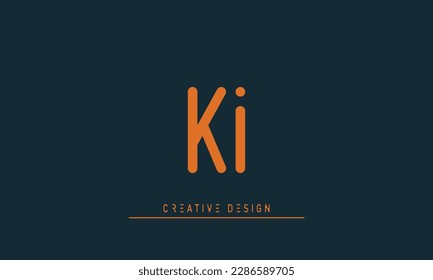 Alphabet letters Initials Monogram logo KI , IK