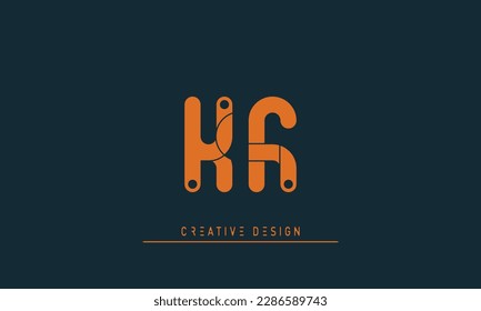 Alphabet letters Initials Monogram logo KF , FK