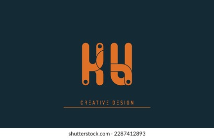 Alphabet letters Initial Monogram Logo KU, UK