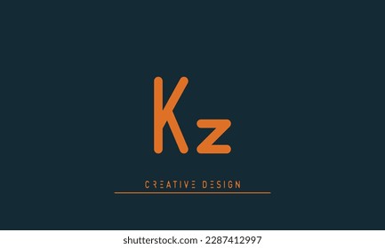Alphabet letters Initial Monogram Logo KZ, ZK