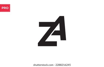 Alphabet letters Initials Monogram logo ZA, AZ, Z and A