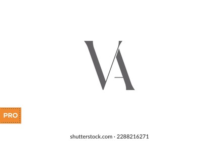 Alphabet letters Initials Monogram logo VA, AV, V and A