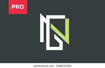 Alphabet letters Initials Monogram logo NG, GN, N and G