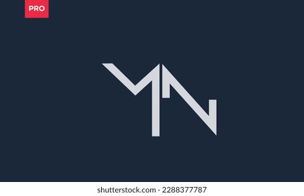 Letras alfabéticas Iniciales Logotipo Monograma MN, NM, M y N