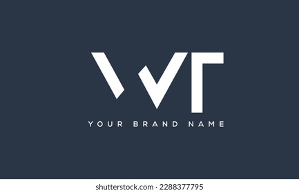 Letras alfabéticas Iniciales Logotipo Monograma WT, TW, W y T