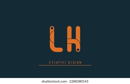 Alphabet letters Initial Monogram Logo LH, HL