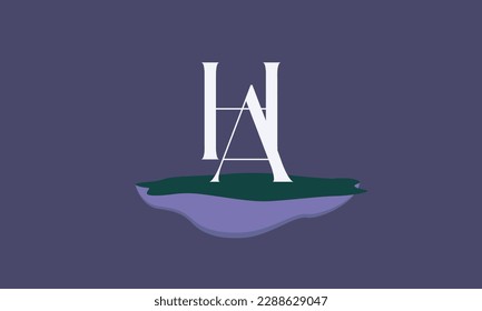 Alphabet letters Initials Monogram logo HA, AH, H and A